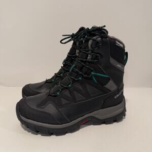 Salomon Women's Chalten Thinsulate Climashield Waterproof Black Grey 7.5 Winter